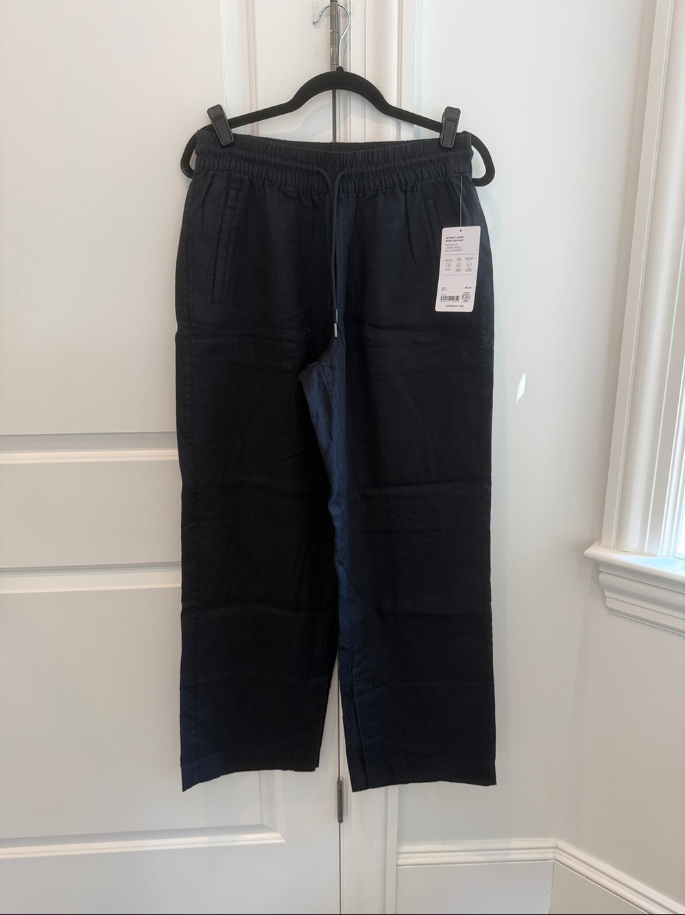Athleta Wide-Leg Drawstring Pants in black